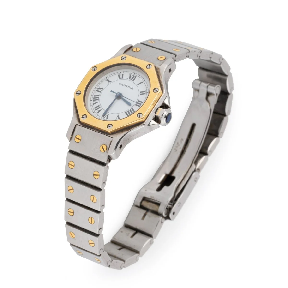 Montre CARTIER "Santos Octagonale" en or jaune et acier - Image 7
