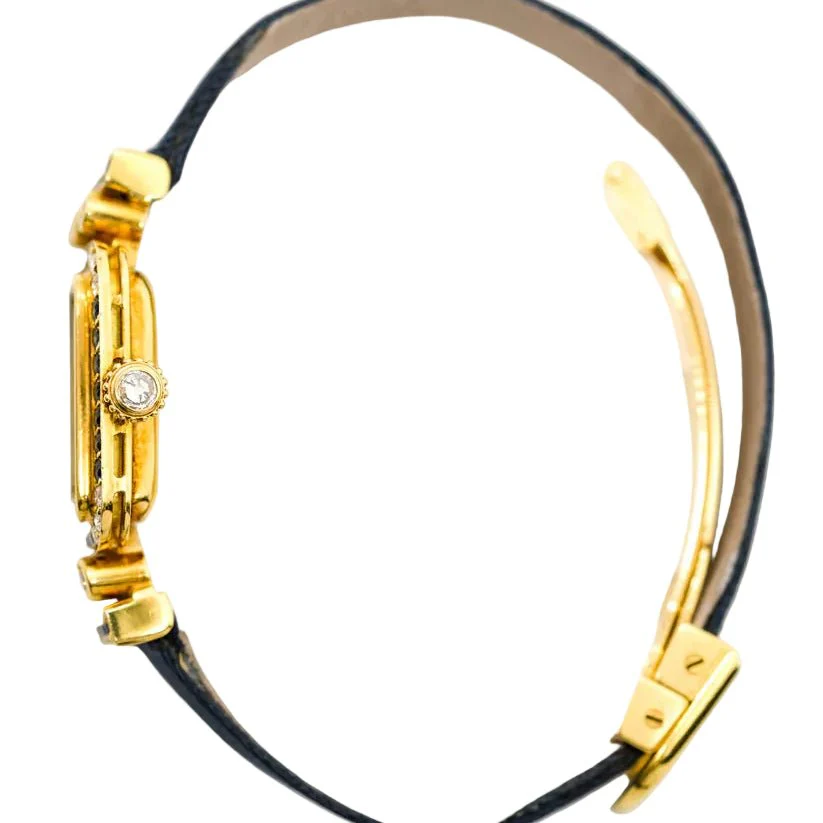 Montre CARTIER "Sonate" en or jaune, saphirs et diamants - Image 5