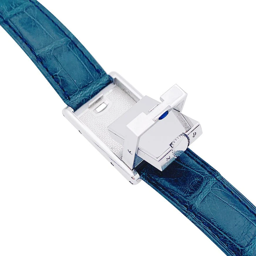Montre Cartier "Tank basculante" acier, cuir. - Image 2