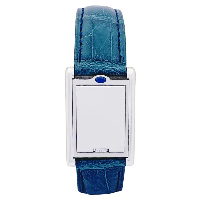 Montre Cartier "Tank basculante" acier, cuir. - Image 4
