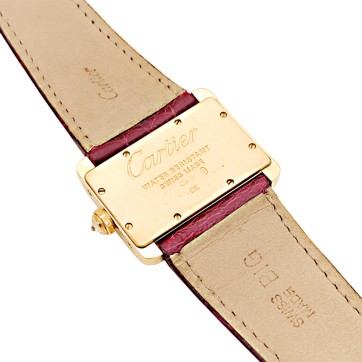 Montre CARTIER "Tank Divan" en or jaune, argent, acier et diamants - Image 4