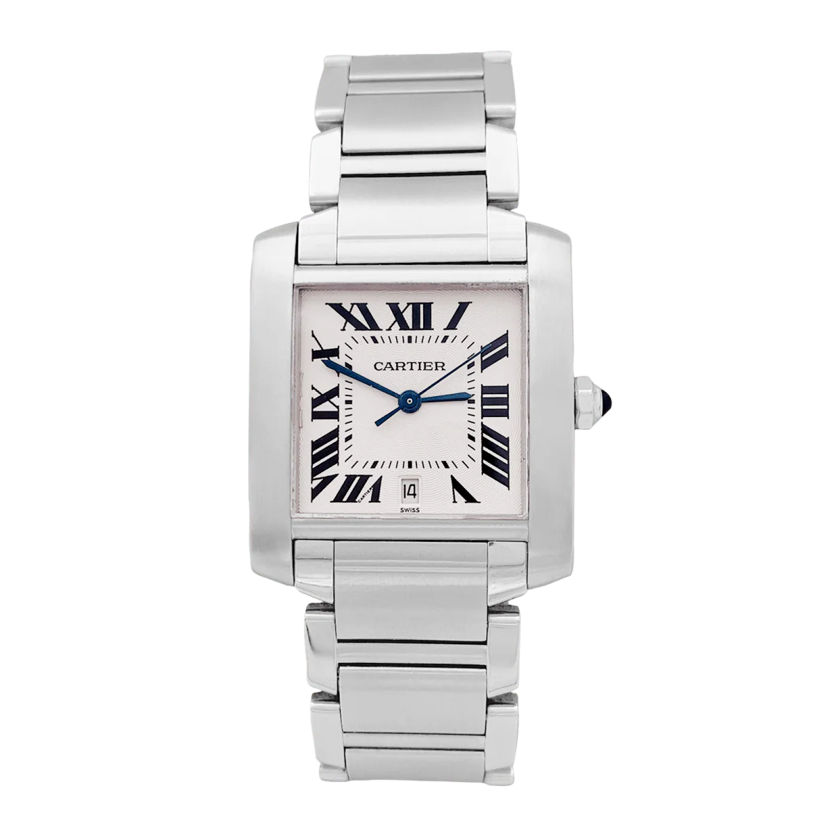 Montre CARTIER "Tank Française" en acier et argent