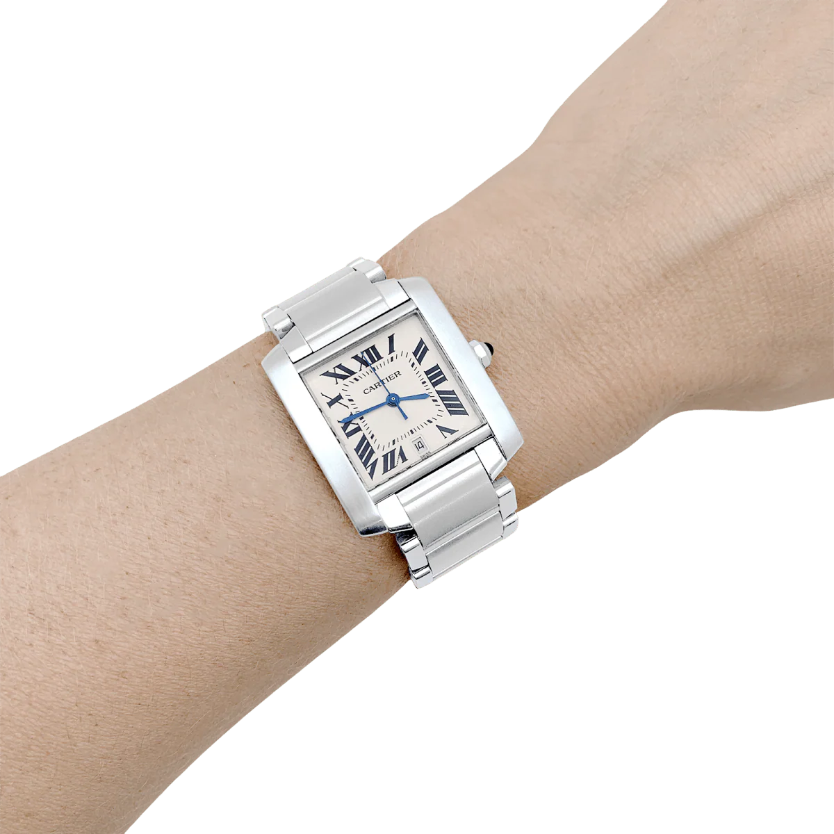 Montre CARTIER "Tank Française" en acier et argent - Image 2