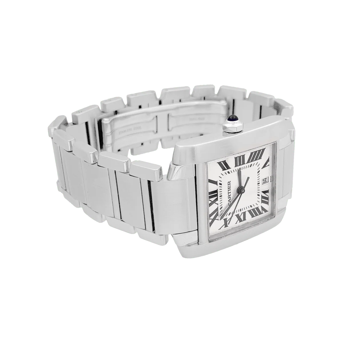 Montre CARTIER "Tank Française" en acier et argent - Image 6