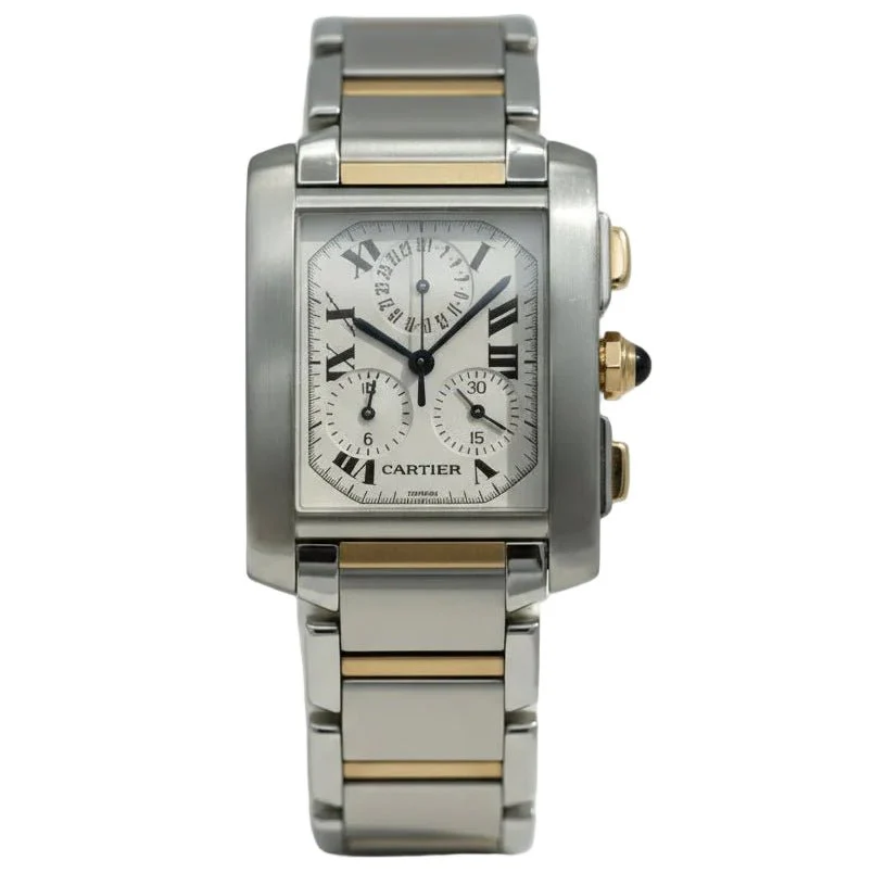 Montre CARTIER "Tank Française" en acier et or jaune