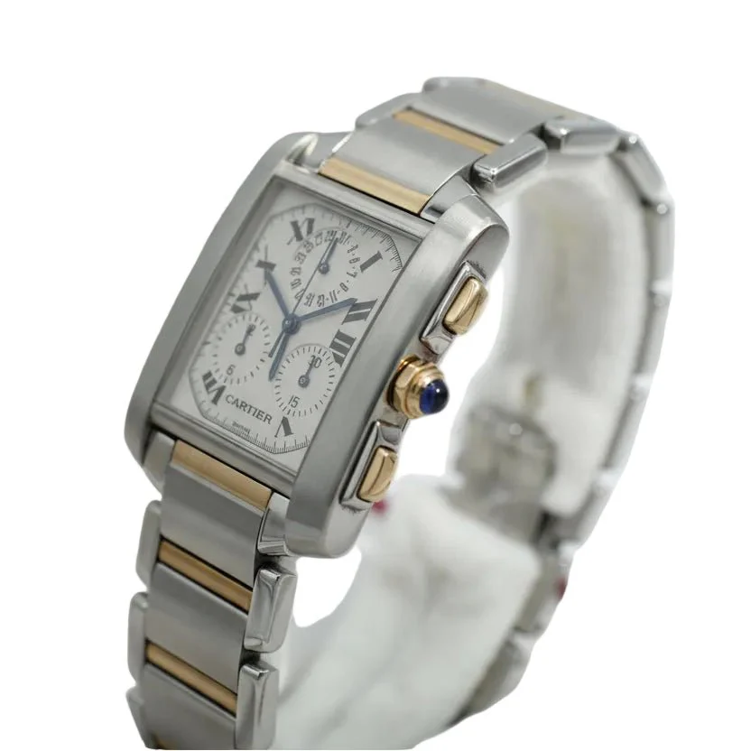 Montre CARTIER "Tank Française" en acier et or jaune - Image 3