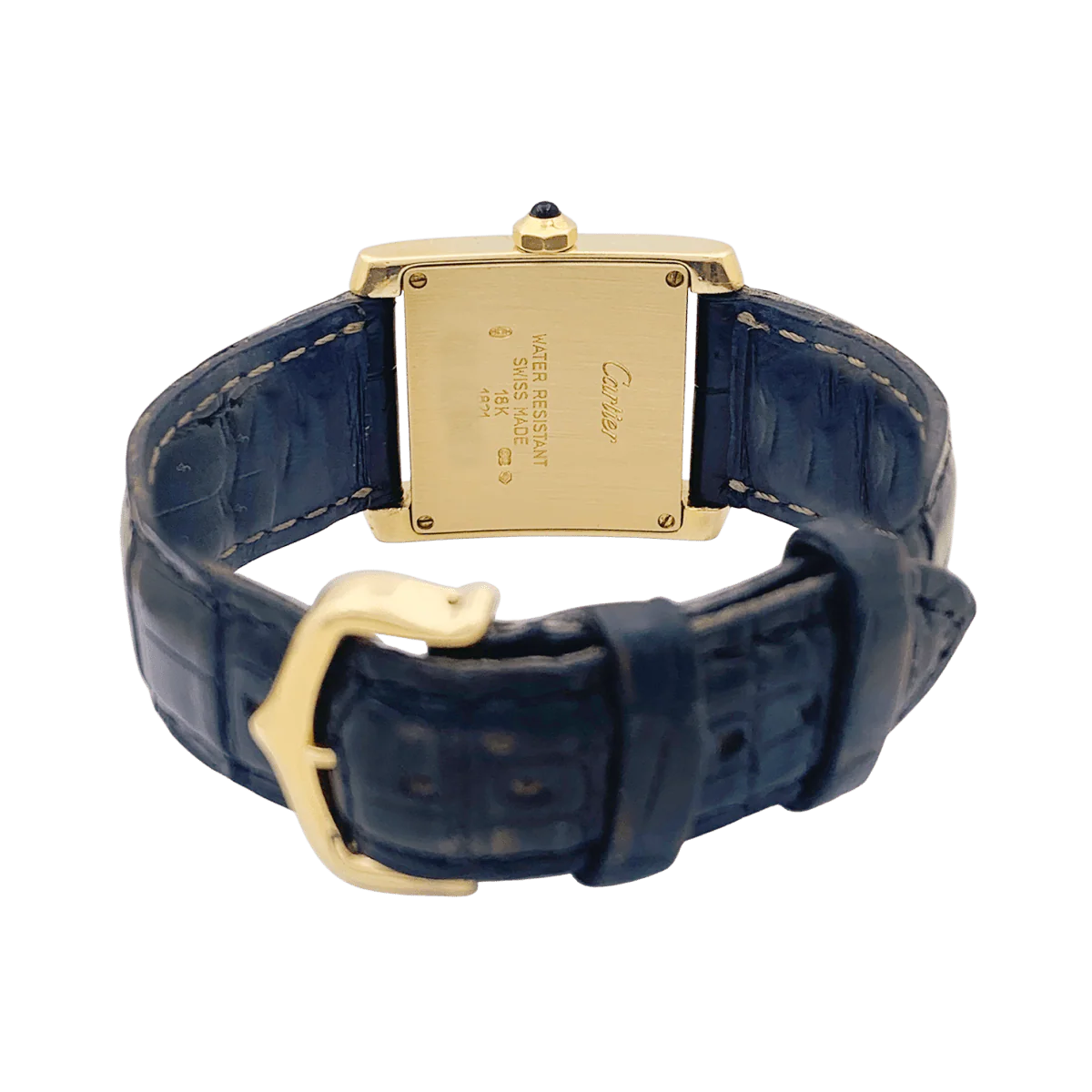 Montre Quartz CARTIER "Tank Française" en or jaune et cuir - Image 4