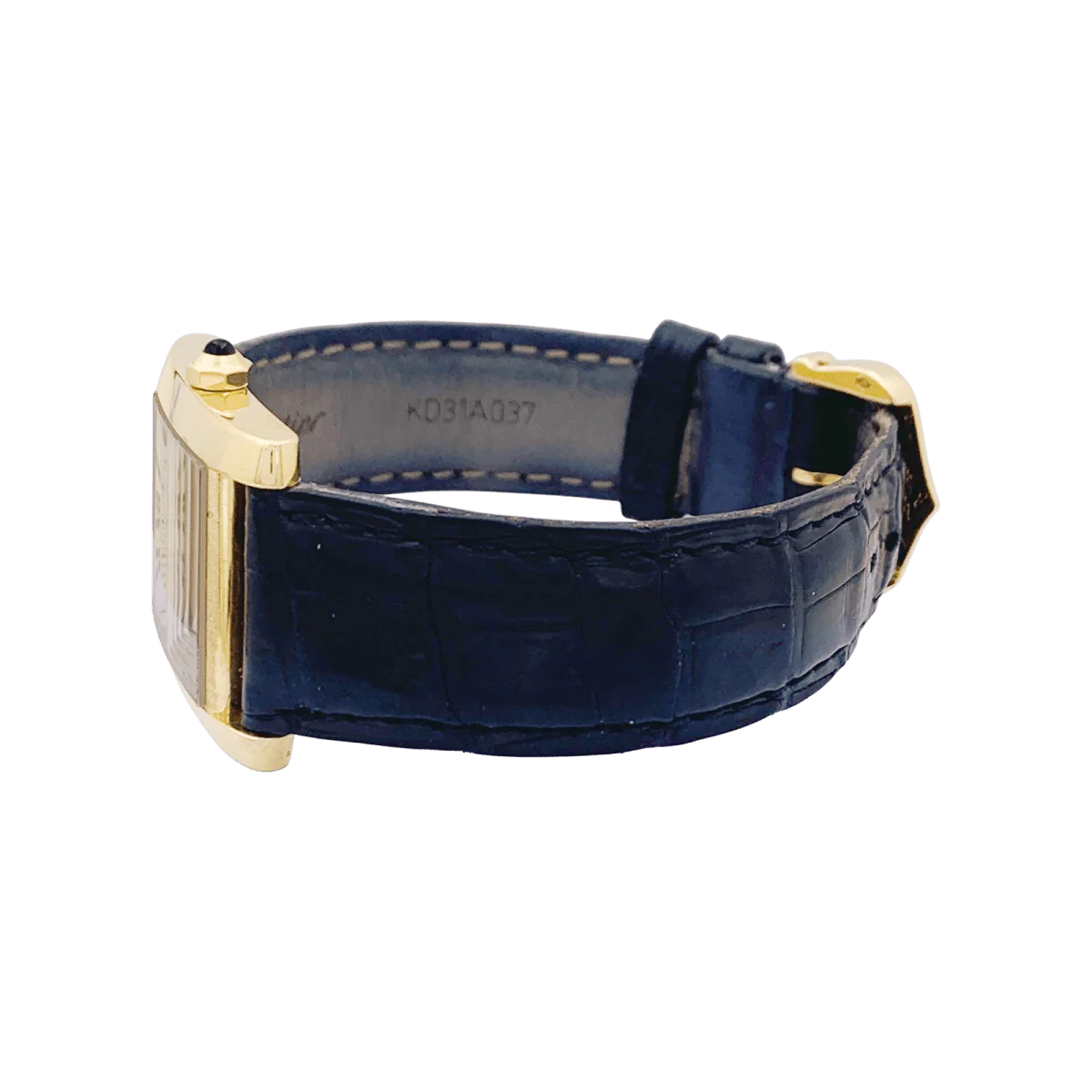 Montre Quartz CARTIER "Tank Française" en or jaune et cuir - Image 5