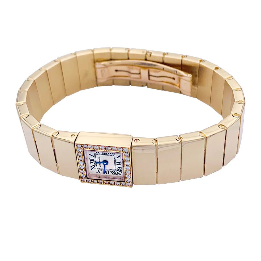 Montre Cartier, "Tank Lingot", or jaune, diamants. - Image 2