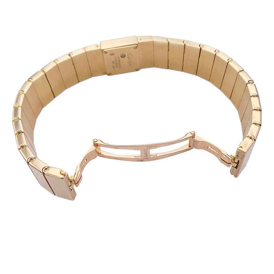 Montre Cartier, "Tank Lingot", or jaune, diamants. - Image 3