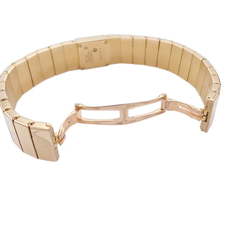 Montre Cartier, "Tank Lingot", or jaune, diamants. - Image 5