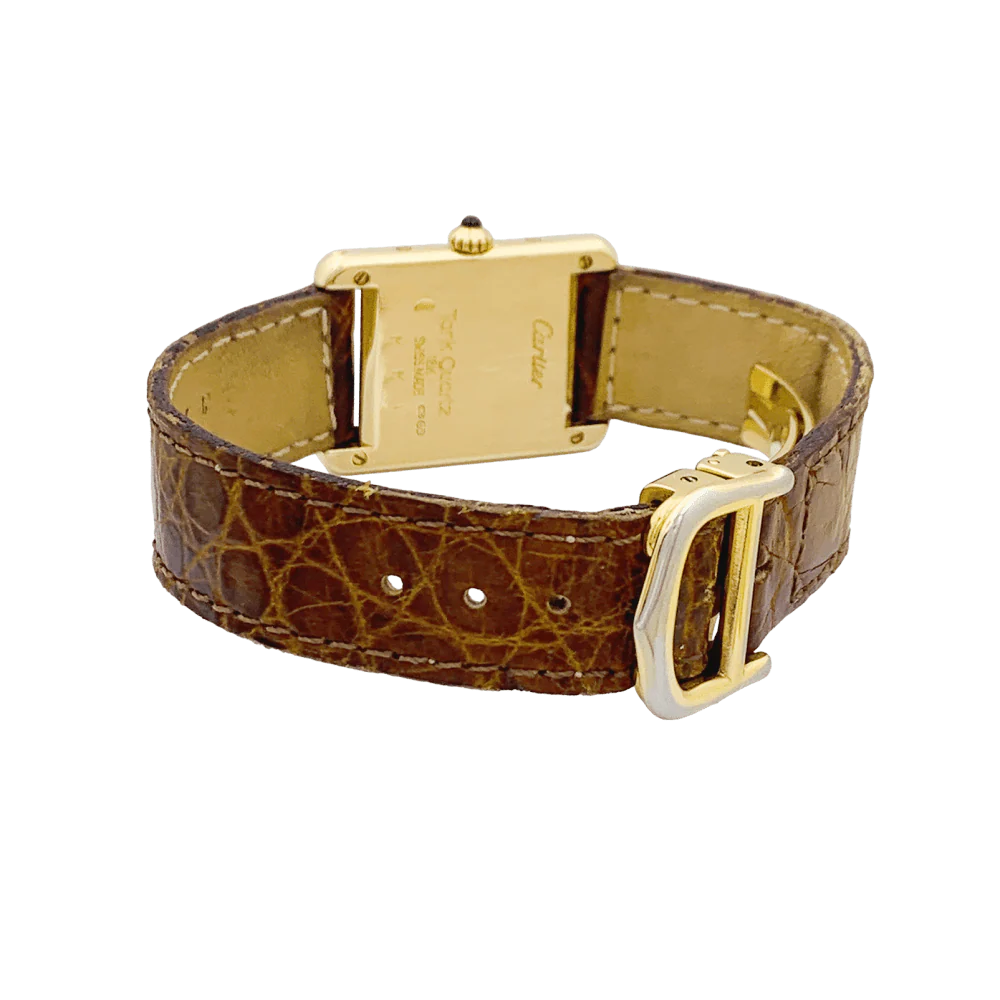 Montre CARTIER "Tank Louis Cartier" en or jaune et cuir - Image 3