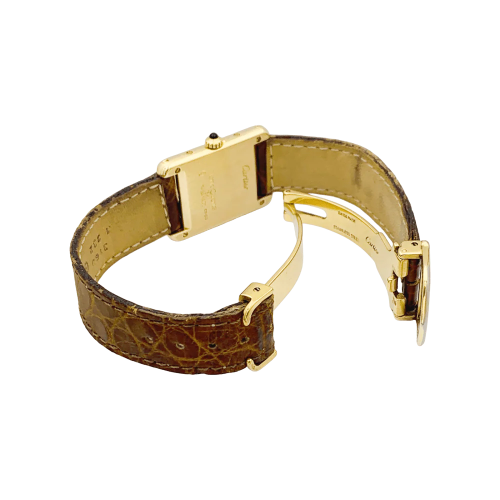 Montre CARTIER "Tank Louis Cartier" en or jaune et cuir - Image 4