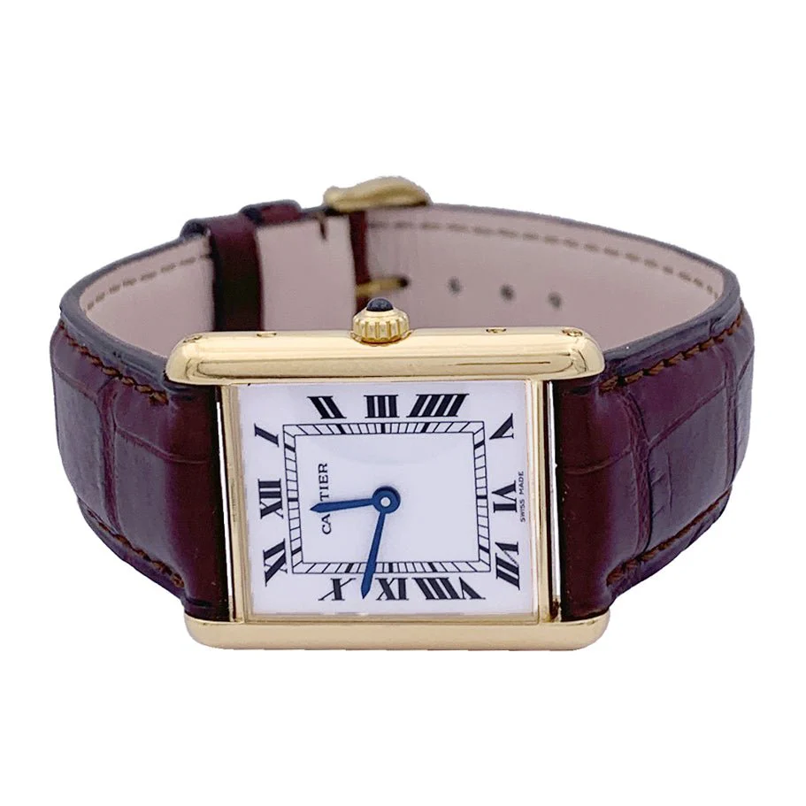 Montre CARTIER "Tank Louis Cartier"en  or jaune et cuir - Image 3