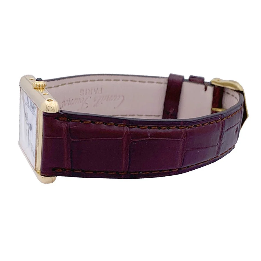 Montre CARTIER "Tank Louis Cartier"en  or jaune et cuir - Image 5