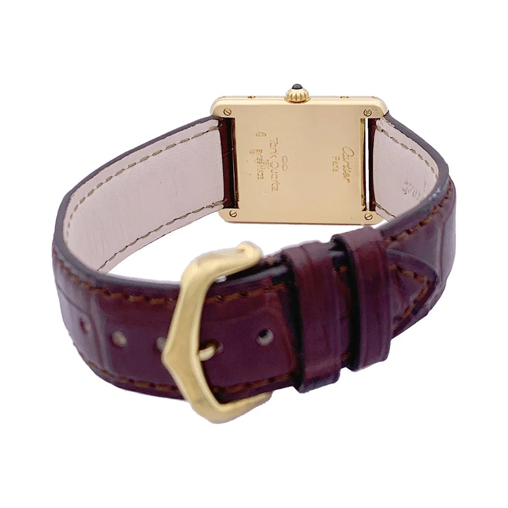 Montre CARTIER "Tank Louis Cartier"en  or jaune et cuir - Image 6