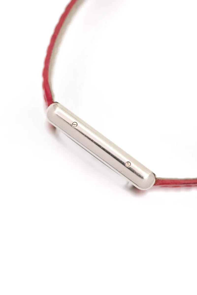 Montre CARTIER "Tank Louis" en or blanc, saphir et cuir - Image 7