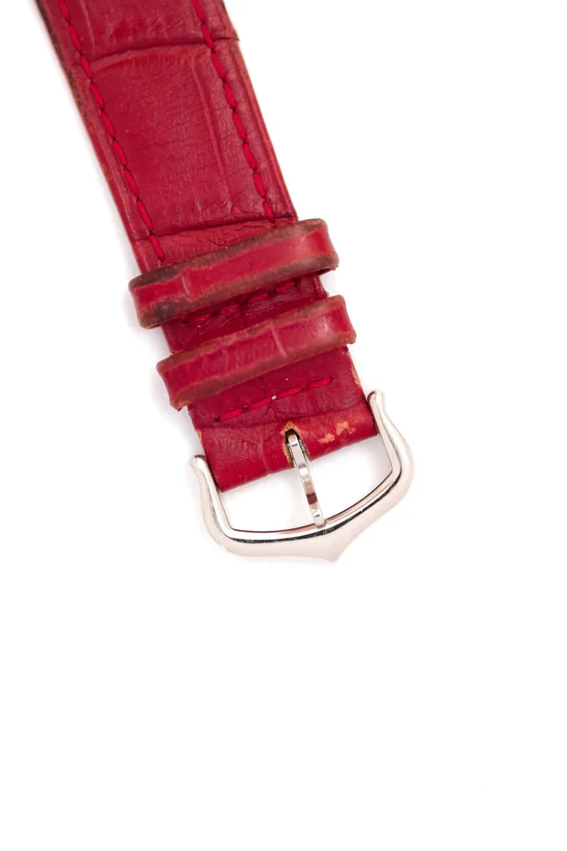 Montre CARTIER "Tank Louis" en or blanc, saphir et cuir - Image 8