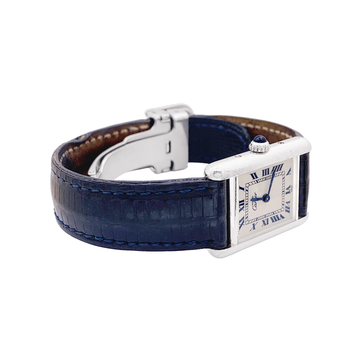 Montre CARTIER "Tank Must" en argent, acier et cuir. - Image 5