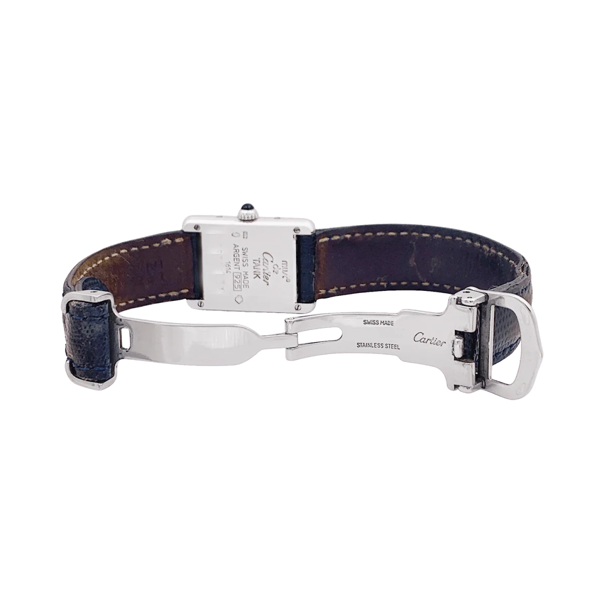 Montre CARTIER "Tank Must" en argent, acier et cuir. - Image 6