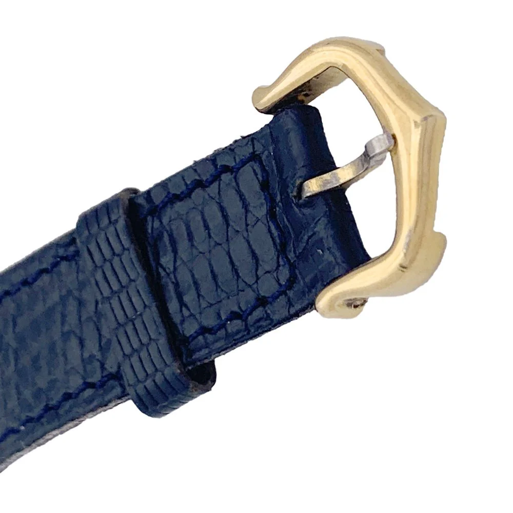 Montre CARTIER "Tank Must" argent plaqué or, cadran laqué bleu. - Image 5