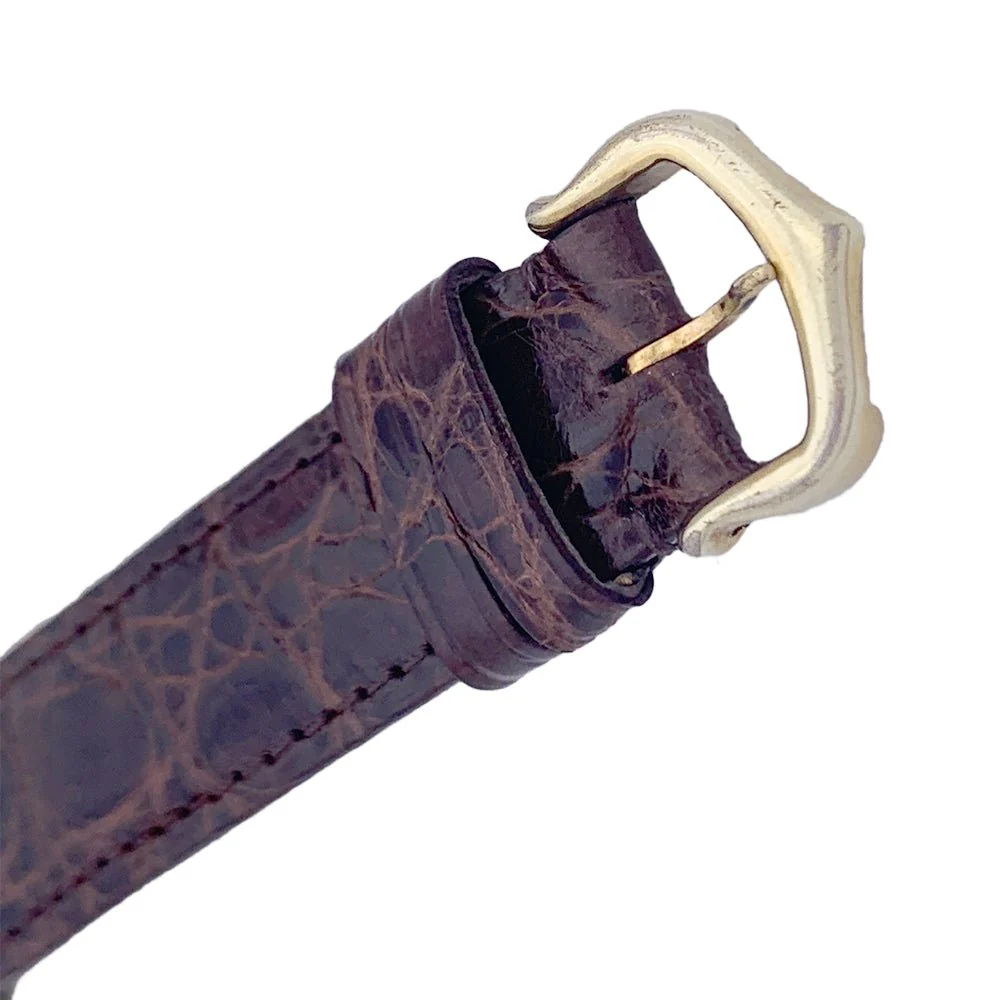 Montre CARTIER "Tank Must" argent plaqué or, cadran laqué marron. - Image 5