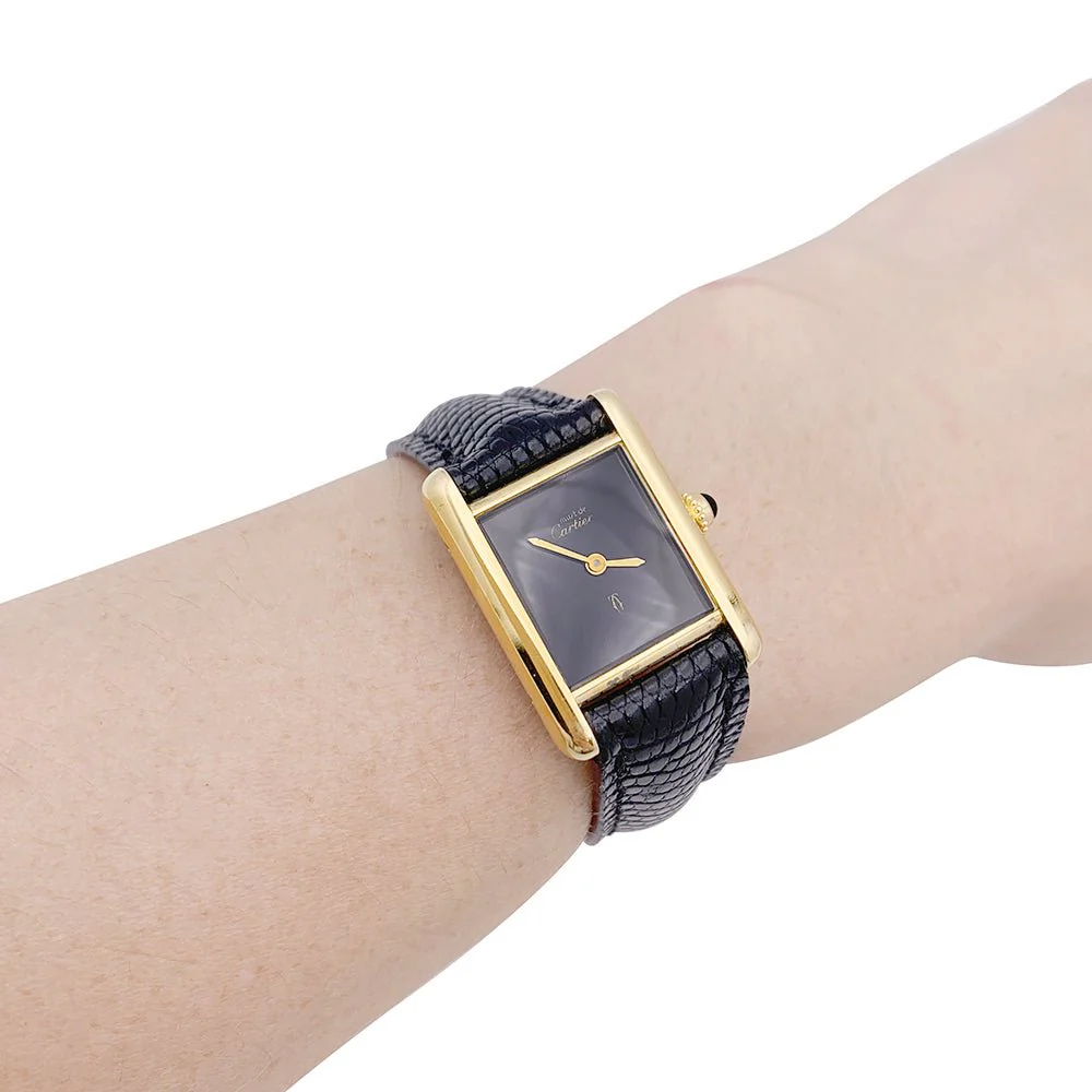 Montre Mécanique CARTIER "Tank Must" en argent et cuir - Image 2