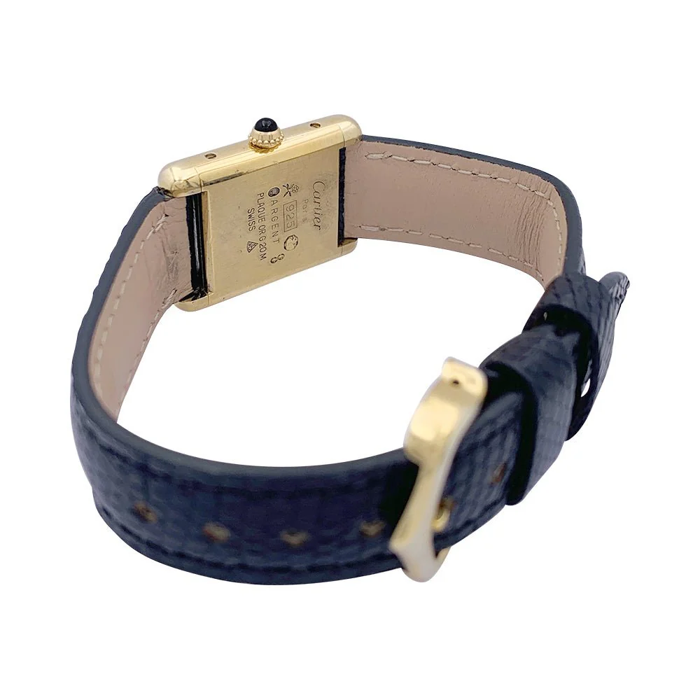 Montre Mécanique CARTIER "Tank Must" en argent et cuir - Image 4