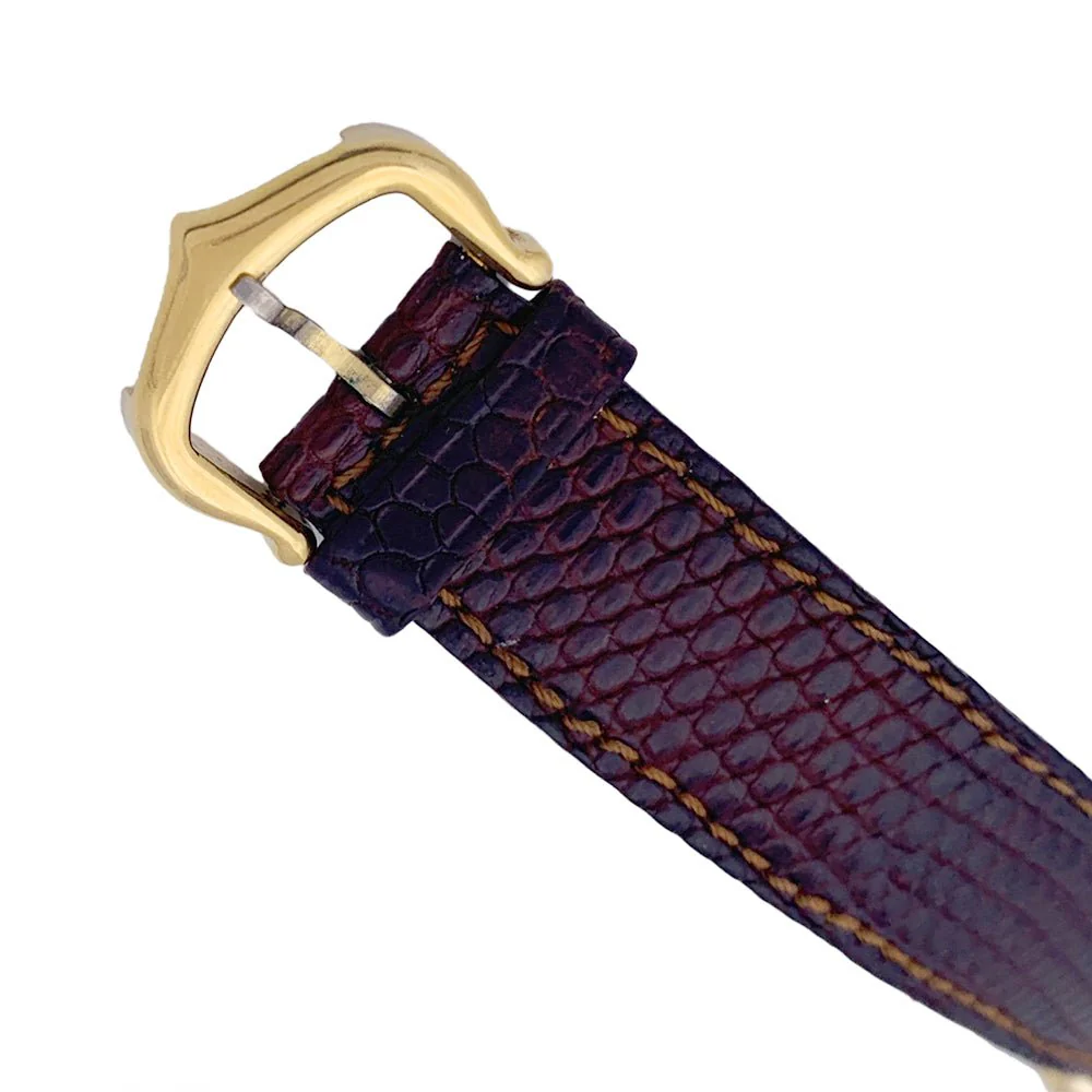Montre CARTIER "Tank Must" argent plaqué or, cadran laqué rouge. - Image 6