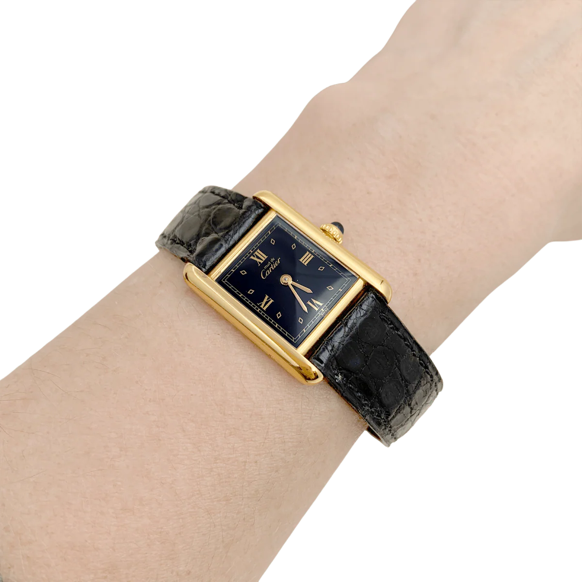 Montre CARTIER "Tank Must" en argent et cuir - Image 2