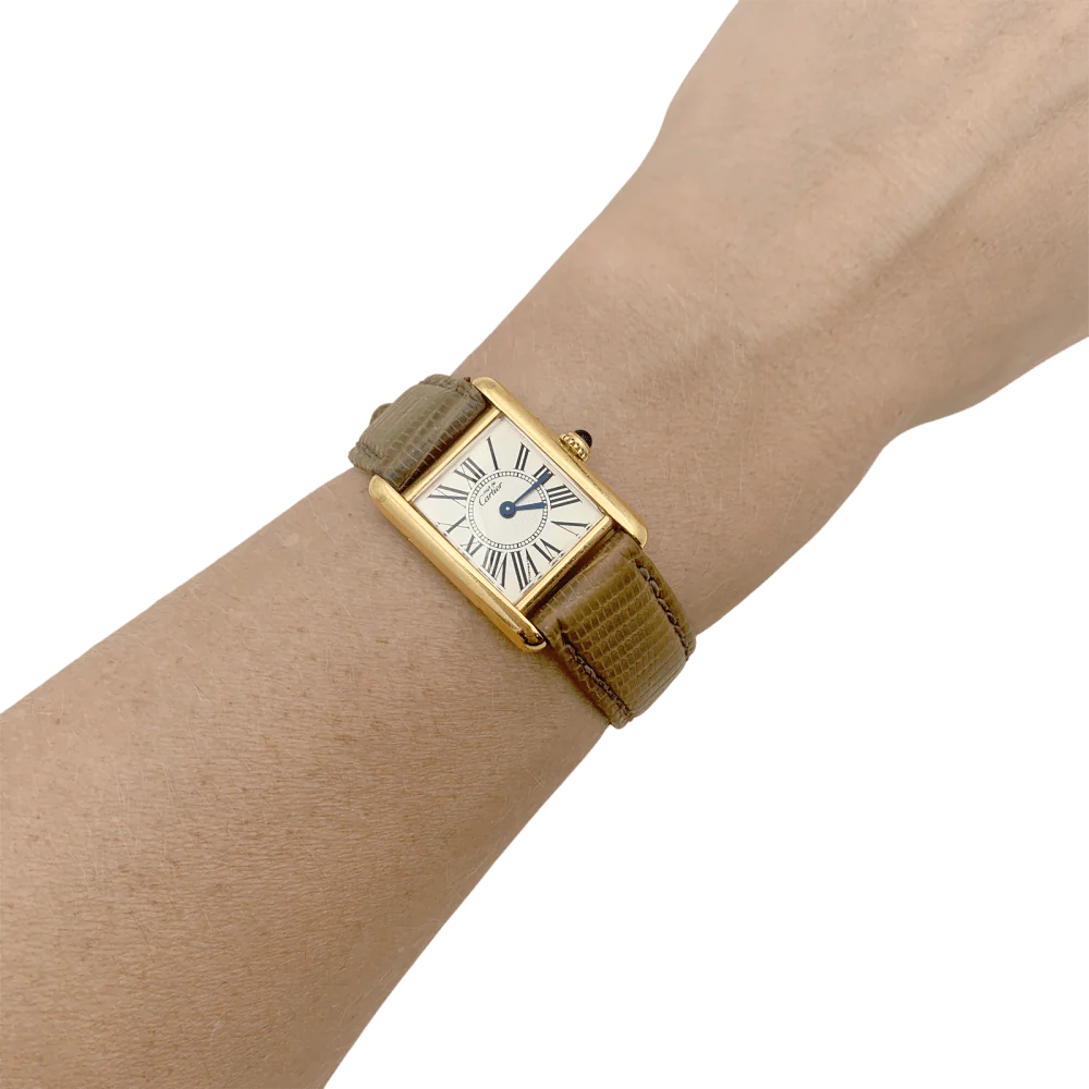 Montre CARTIER "Tank Must" en argent, acier et cuir - Image 2