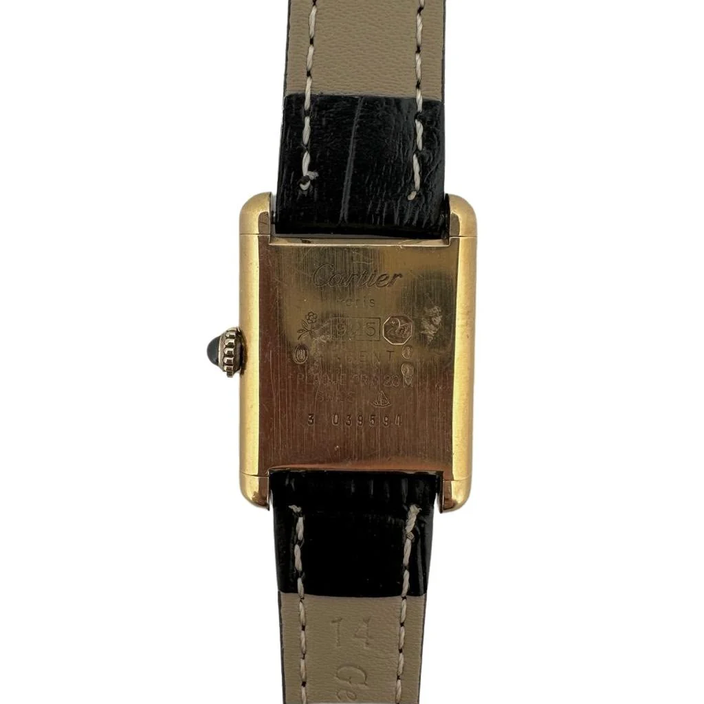 Montre CARTIER "Tank Must" en plaqué or jaune et cuir - Image 3