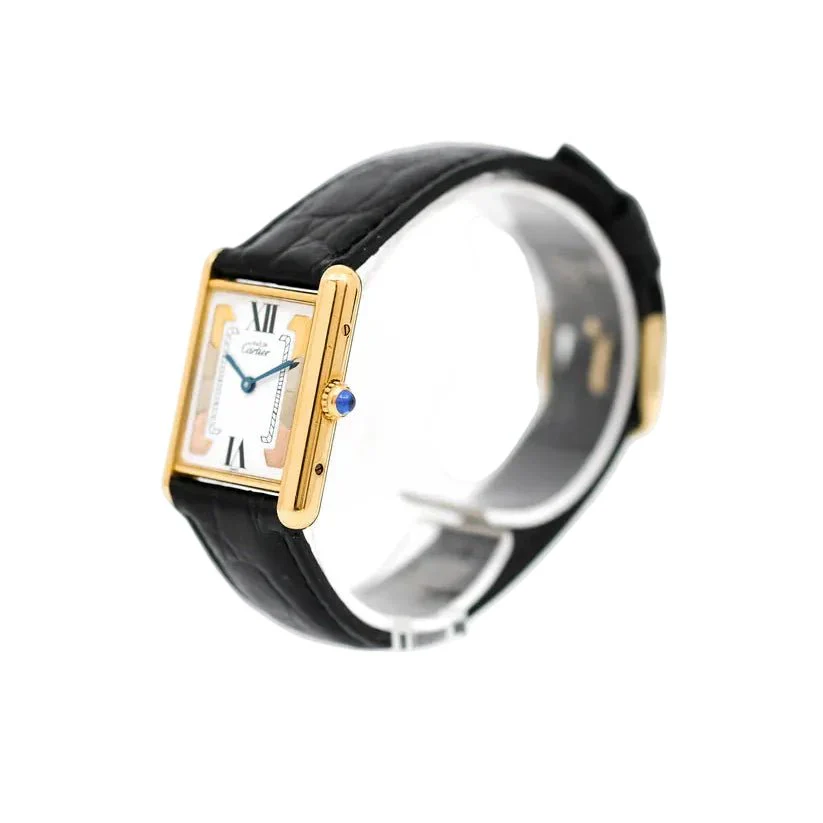 Montre CARTIER "Tank Must Trinity" en vermeil et cuir - Image 11