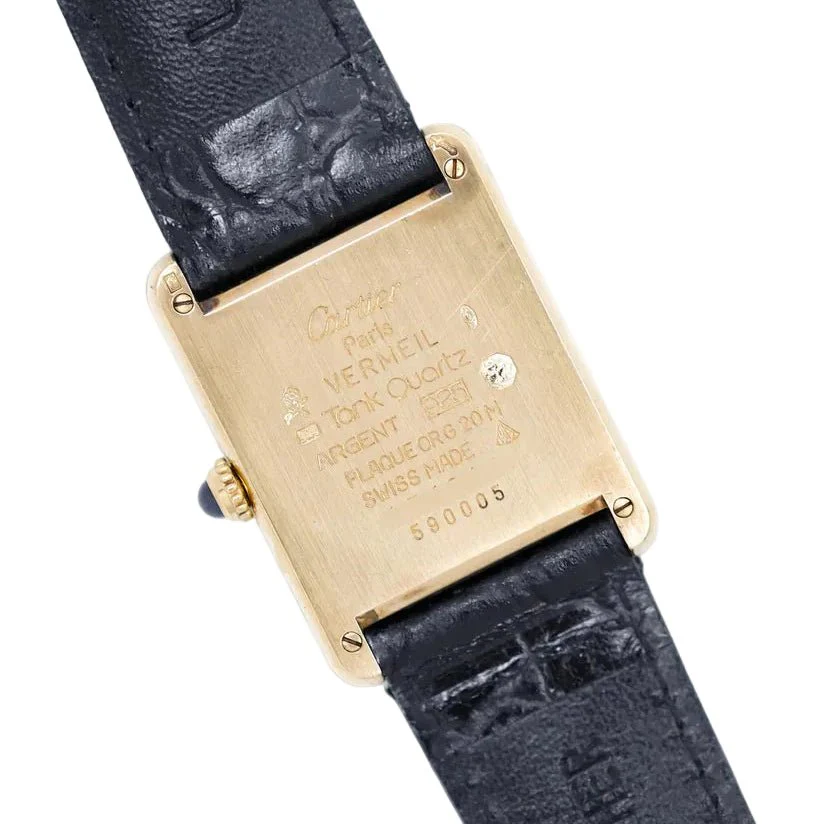 Montre CARTIER "Tank Must Trinity" en vermeil et cuir - Image 13