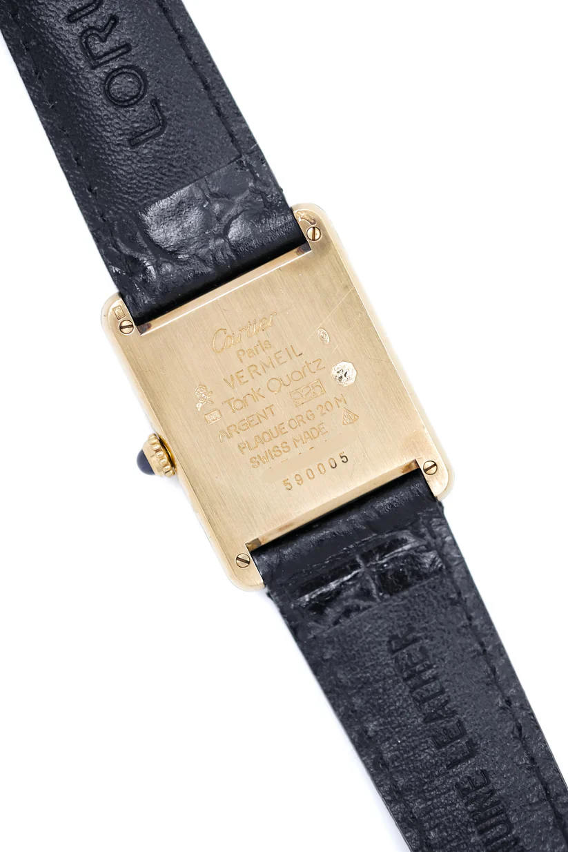 Montre CARTIER "Tank Must Trinity" en vermeil et cuir - Image 5