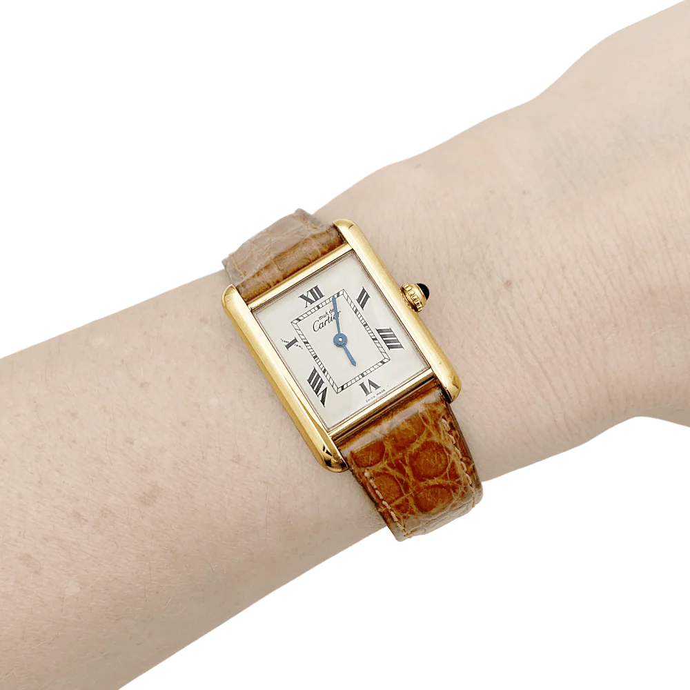 Montre CARTIER "Tank Must" en argent, acier et cuir - Image 2