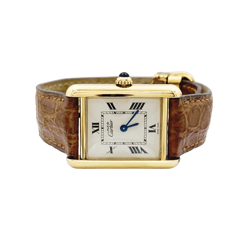 Montre CARTIER "Tank Must" en argent, acier et cuir - Image 3