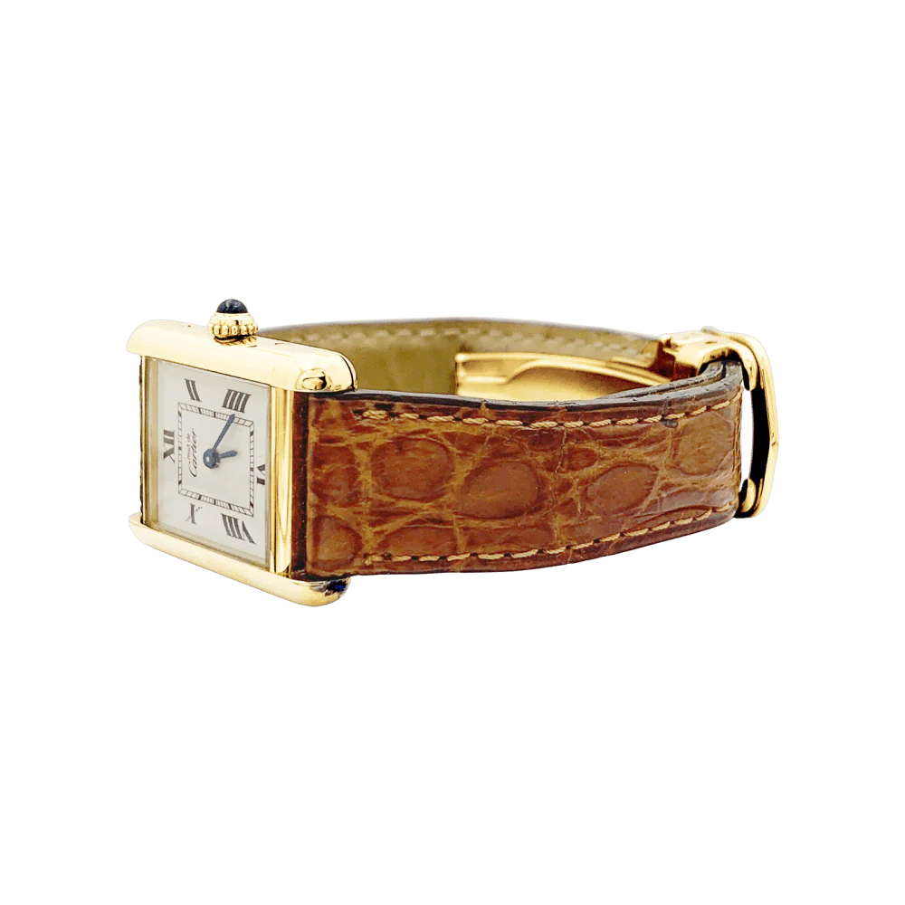 Montre CARTIER "Tank Must" en argent, acier et cuir - Image 4