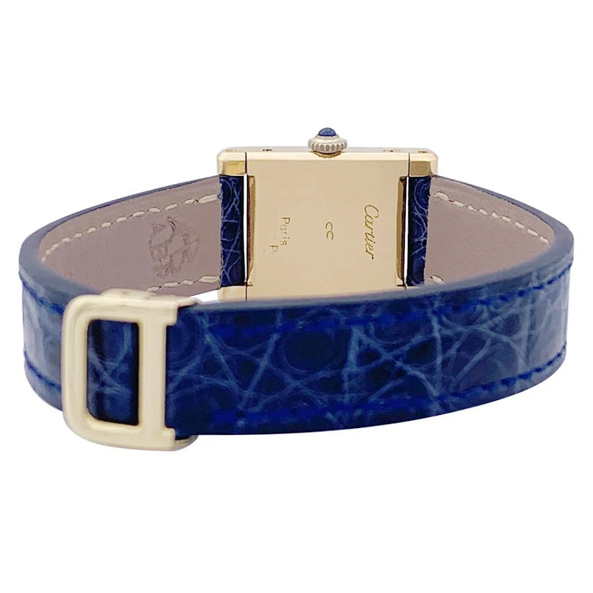 Montre CARTIER "Tank Normale" en or jaune et cuir - Image 4