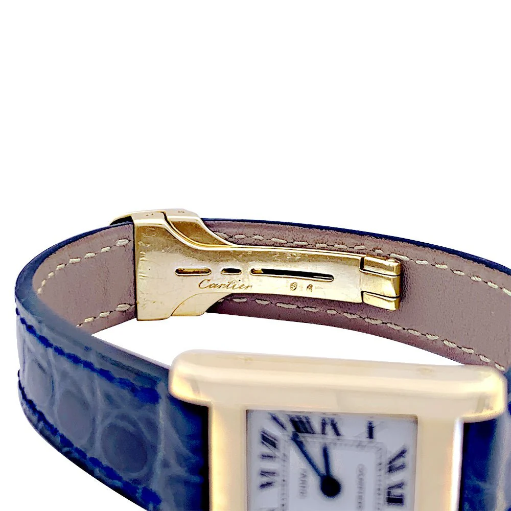 Montre CARTIER "Tank Normale" en or jaune et cuir - Image 7