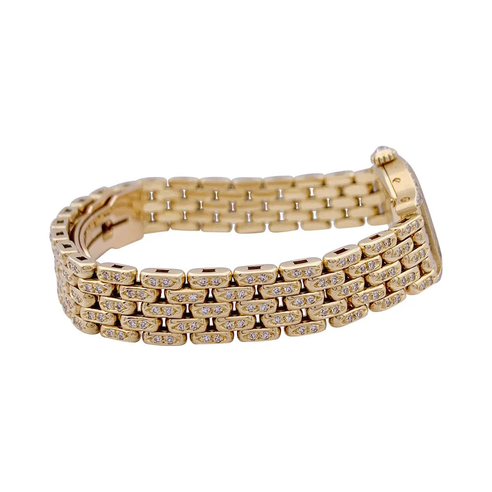 Montre Cartier "Tortue" or jaune, diamants, nacre. - Image 3