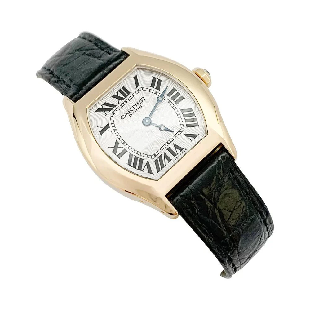 Montre Cartier, "Tortue", or rose. - Image 5