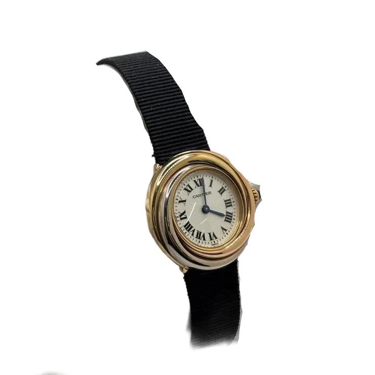 Montre CARTIER "Trinity" en or jaune et cuir - Image 2