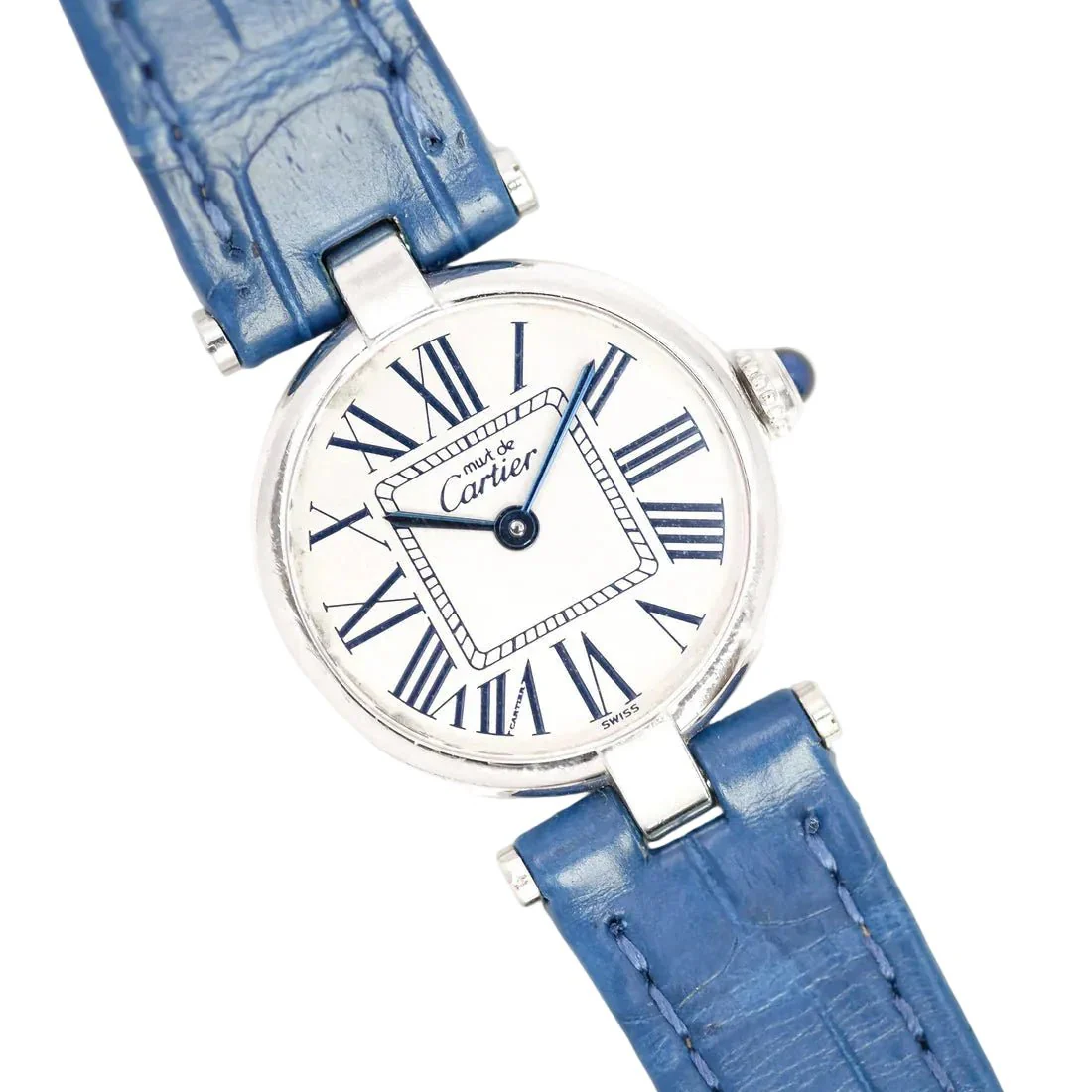 Montre CARTIER "Vendôme Must" en argent, acier et cuir - Image 4