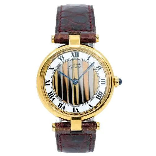 Montre CARTIER "Vendôme Must Trinity" en or blanc, or jaune, or rose et cuir