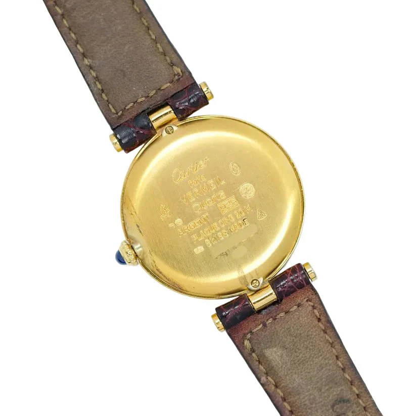 Montre CARTIER "Vendôme Must Trinity" en or blanc, or jaune, or rose et cuir - Image 5