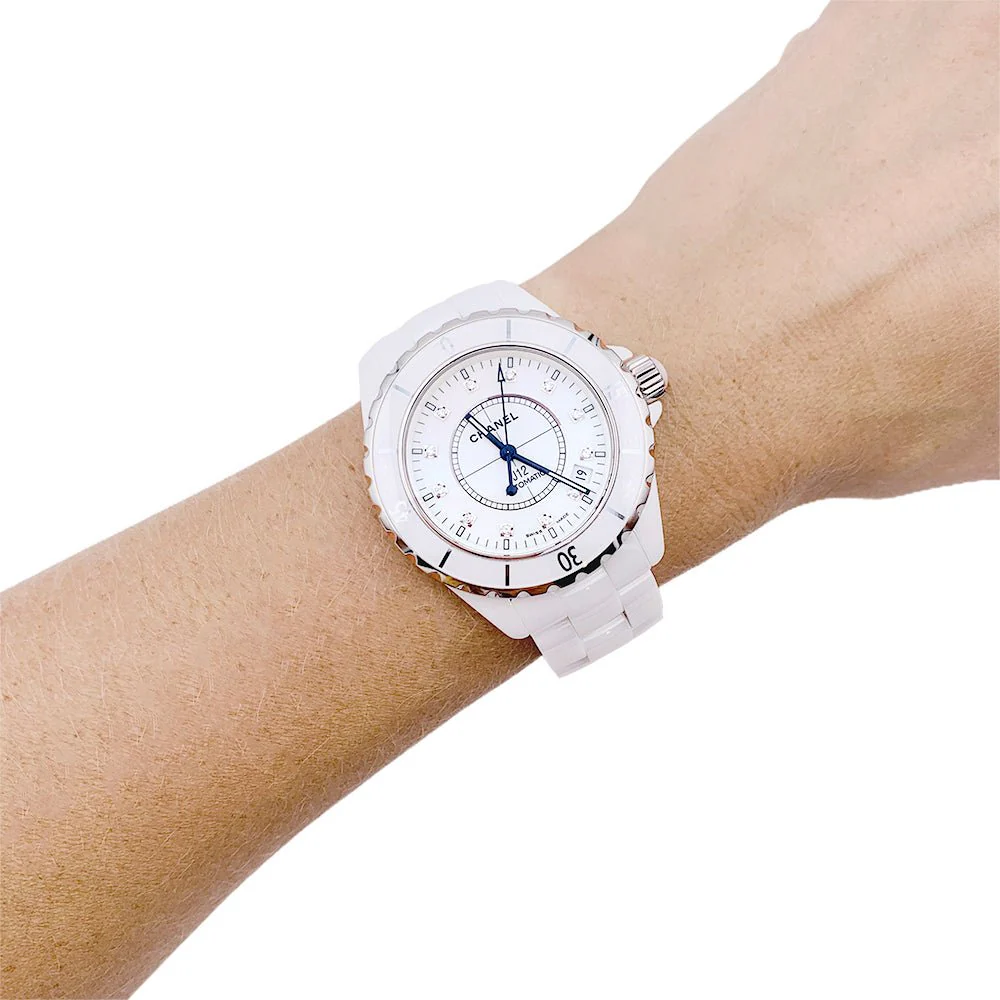 Montre CHANEL  "J12" automatique en céramique blanche - Image 2