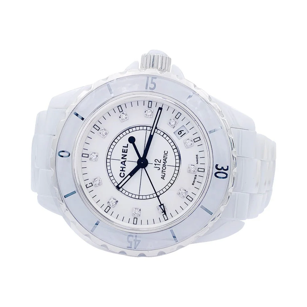 Montre CHANEL  "J12" automatique en céramique blanche - Image 3