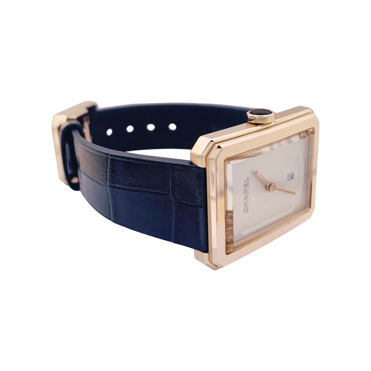 Montre CHANEL "Boy-Friend" en or beige et onyx - Image 5