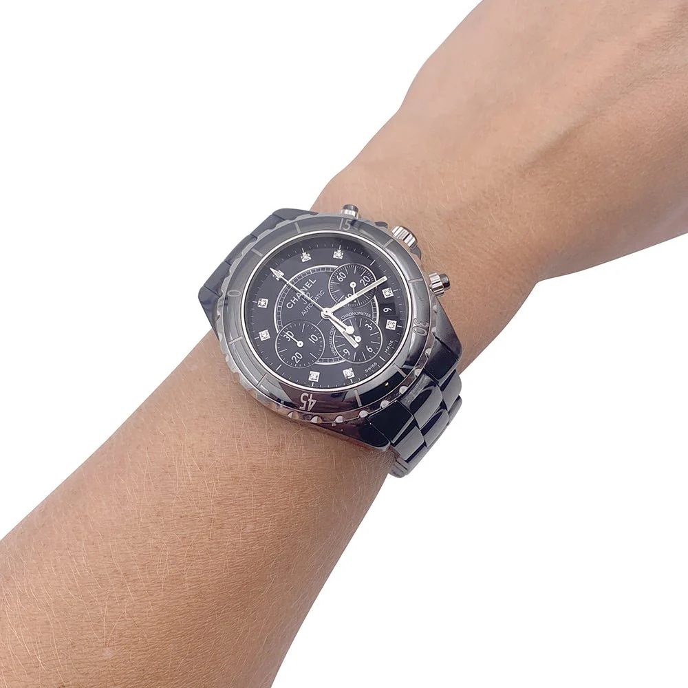 Montre Chanel, "J12", céramique, acier, diamants . - Image 2